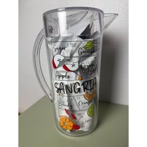C&C California Home BPA Free Clear Acrylic Pitcher Sangria Recipe Graphics 3QT